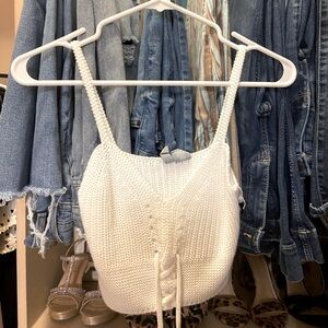 White knit crop top from the mall
